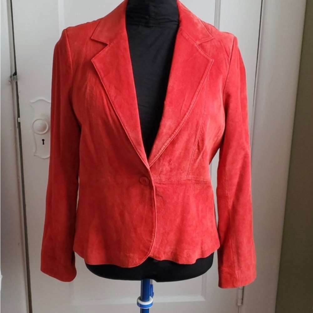 Liz Claiborne Red Suede Blazer 14